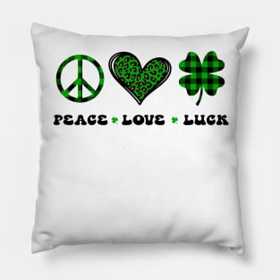 Peace Love Luck St Patrick's Day Pillow