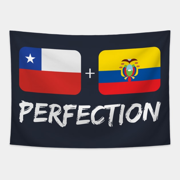 Chilean Plus Ecuadorian Perfection Mix Flag Heritage Gift Tapestry by Just Rep It!!