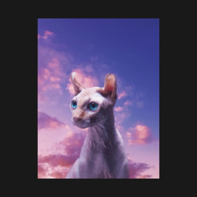 a catto in the sky painting by Arteria6e9Vena