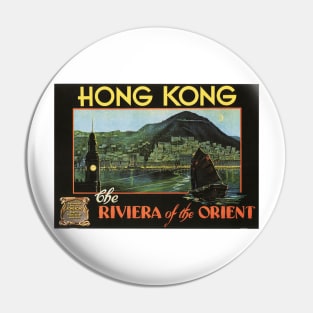 HONG KONG The Riviera of the ORIENT Vintage Travel Pin