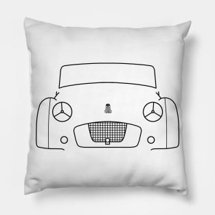 Triumph TR2 classic British roadster sports car outline graphic (black) Pillow