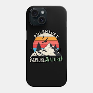 Adventure Explore Nature Retro Sunset Design Phone Case