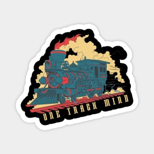 Railfan train one track mind train station Magnet