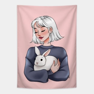 Pink Bunny Tapestry