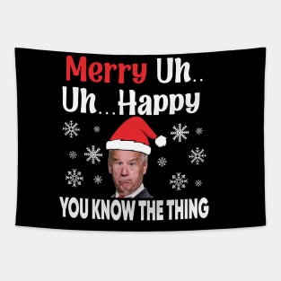 Santa Joe Biden Merry uh funyy Christmas Tapestry