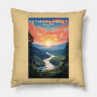 Cuyahoga Valley National Park Travel Poster Pillow