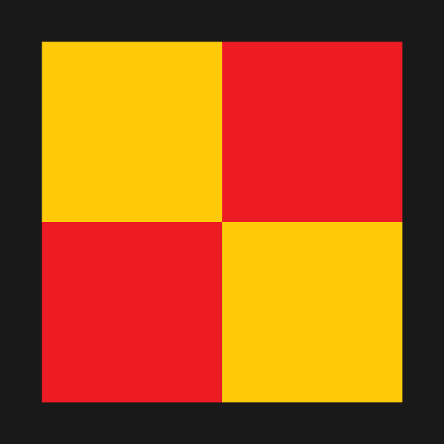 Watford Yellow and Red Checkered Fan Flag by Culture-Factory