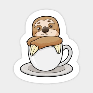 Sloth with Cup of Coffee Magnet