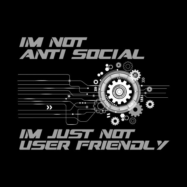 Anti Social User Coding Cogwheel Computing Programmer by Mellowdellow