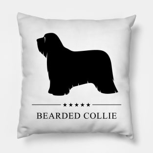 Bearded Collie Black Silhouette Pillow