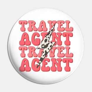 Retro Groovy Western Cowhide Travel Agent Pin