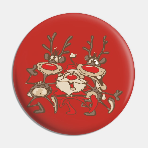 Santa Reindeer Party Pin by madmonkey