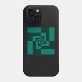 Golden Ratio Orthogonal pattern  - Emerald Green Phone Case