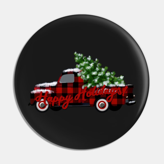 Buffalo Plaid Vintage Truck | Happy Holidays! Pin by CheriesArt