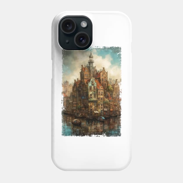 Steampunk Amsterdam Skyline Phone Case by erzebeth