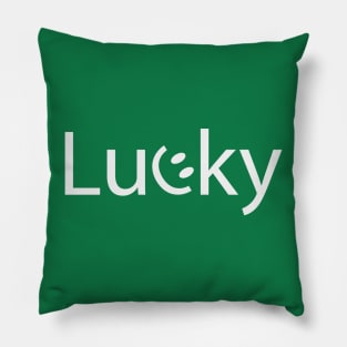 Lucky feeling lucky artistic typography design Pillow