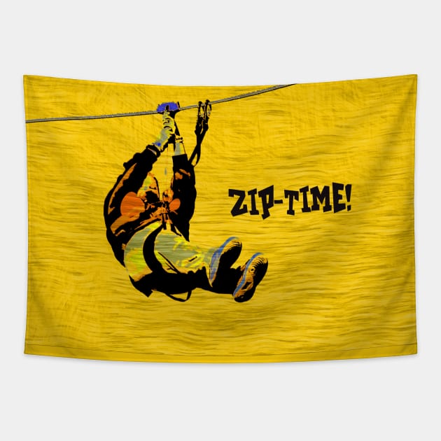 ZIP-TIME! - Zipline Rider Tapestry by Highseller