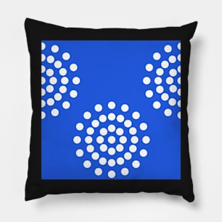 Pattern with white dots on blue background Pillow