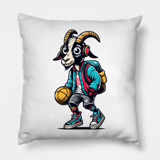 funny goat basketball Pillow