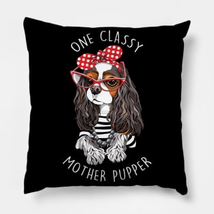 Tricolor Cavalier King Charles Spaniel Dog One Classy Pillow