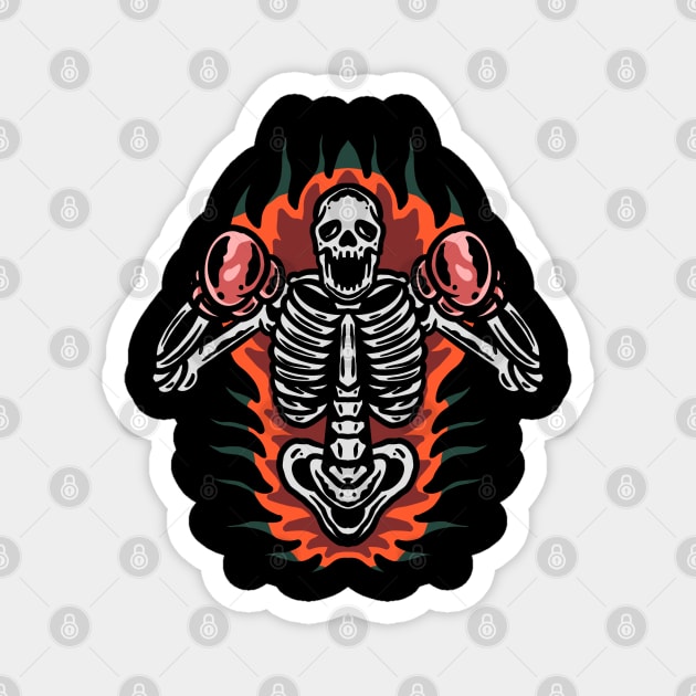 boxing skull tattoo Magnet by donipacoceng