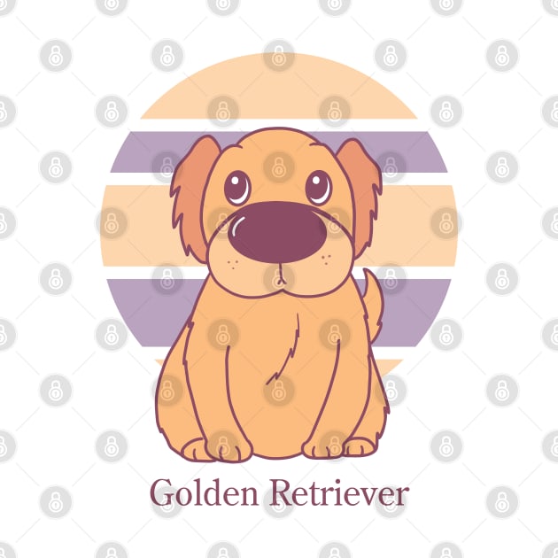 Cute Dogs illustrations - Golden Retriever by MariOyama