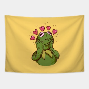 kermit the frog with lots of love and hearts / the muppets puppet Tapestry