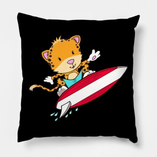 Cat Surfer Pillow