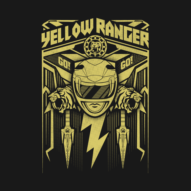 Yellow Ranger Power Rangers TShirt TeePublic