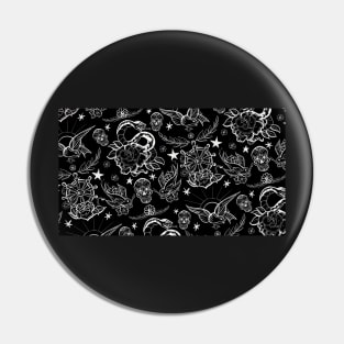 Black and White Inked Alternative Flash Pattern Pin