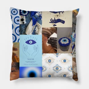 evil eye aesthetic collage Pillow