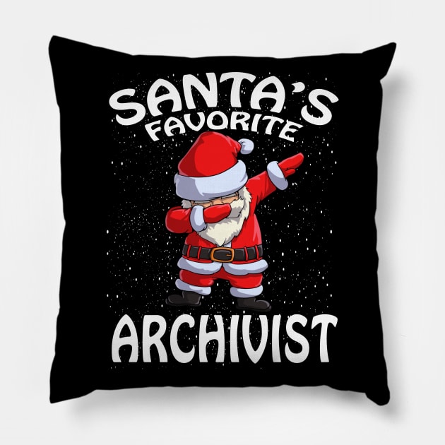 Santas Favorite Archivist Christmas Pillow by intelus