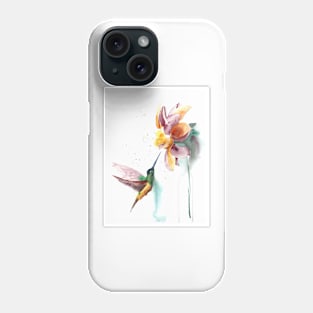 Hummgingbird and flower Phone Case