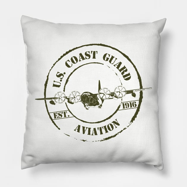 U.S. Coast Guard Aviation - Established 1916 - C-130 Aircraft Pillow by MilitaryVetShop