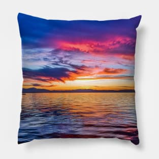 Rainbow Sunset in Thessaloniki Pillow