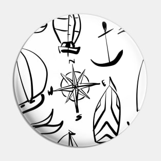 b’n’w sailboats Pin