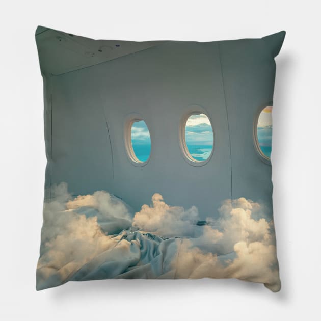 Flying with the clouds Pillow by AdinCampbell