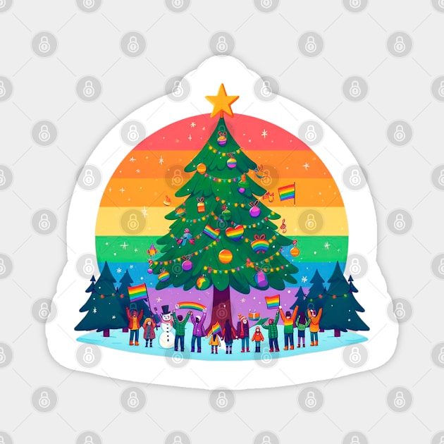 Christmas tree in a gay town Magnet by Flor Volcanica