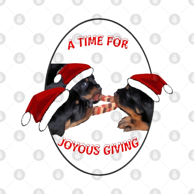 A Time Of Joyous Giving Rottweiler Holiday Greetings by taiche