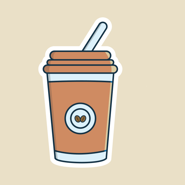 Disposable hot coffee cup vector icon illustration. Food and drink object icon design concept. Happy breakfast, Coffee shop. Hot coffee, Disposable cup, Coffee beans, by AlviStudio