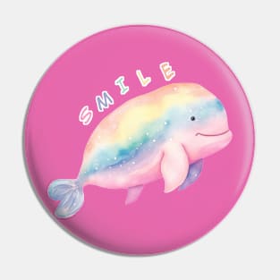 Smile Cute Colorful Baby Whale . Pin