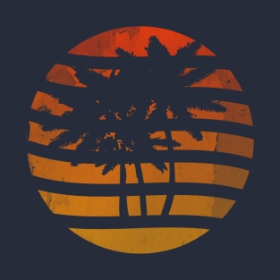 Palm Trees Cool Abstract Sunset Grunge T-Shirt