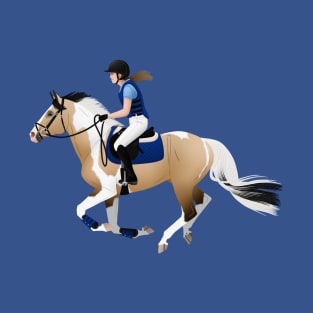 Buckskin Pinto Eventer - Equine Rampaige T-Shirt