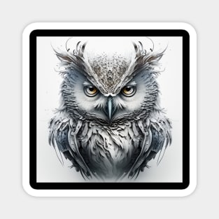 Owl Portrait Animal Painting Wildlife Outdoors Adventure Magnet