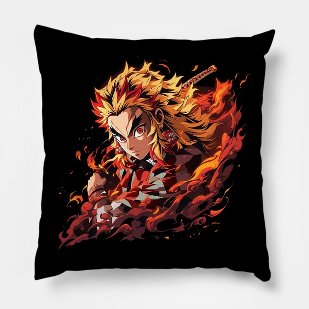 rengoku Pillow by sample the dragon