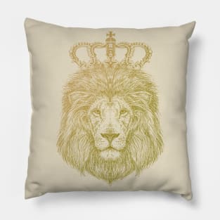 Lion sketch with crown t-shirt - Royal king lion head shirt Pillow