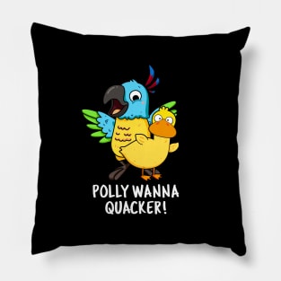 Polly Wanna Quacker Funny Animal Pun Pillow