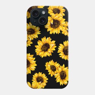 Sun flowers floral pattern - yellow flower Phone Case