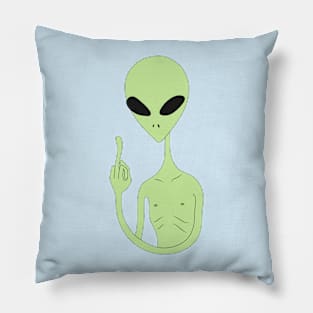 middle finger alien Pillow