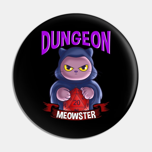 Dungeon Meowster Cute & Funny Gaming Pin by theperfectpresents